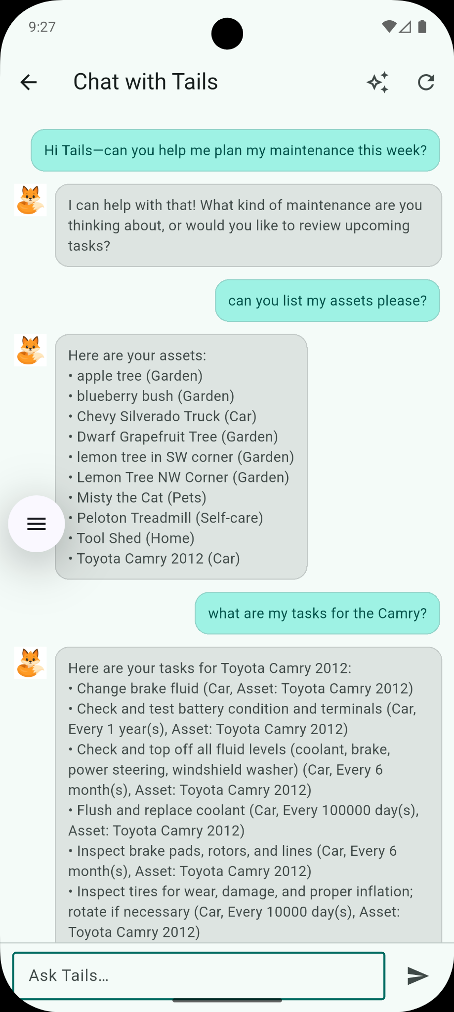 ReadyFox Tails AI chat
